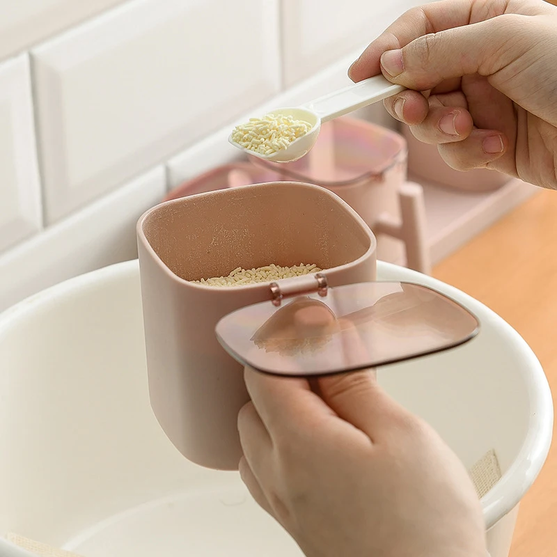 

Clear Seasoning Rack Spice Pots 3/4 Piece Seasoning Box Set Seasoning Containers With Lids And Spoon EJ