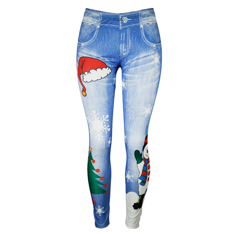 

Work Out Leggings Fashion Style Cartoon Christmas Printed Women Leggings Trendy Skinny Soft Legging Pencil Ladies Long Pants