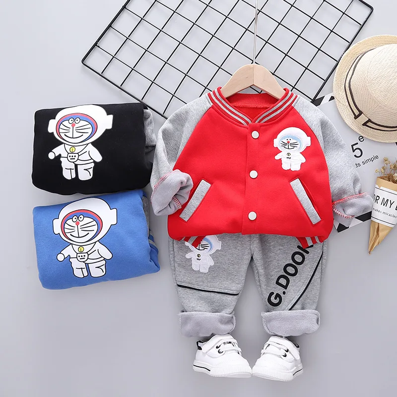 

Boys Clothes Sets Winter Children Cotton Thick Velvet Coats Pants 2pcs Tracksuits For Baby Toddler Warm Sports Jackets Suits 5Y