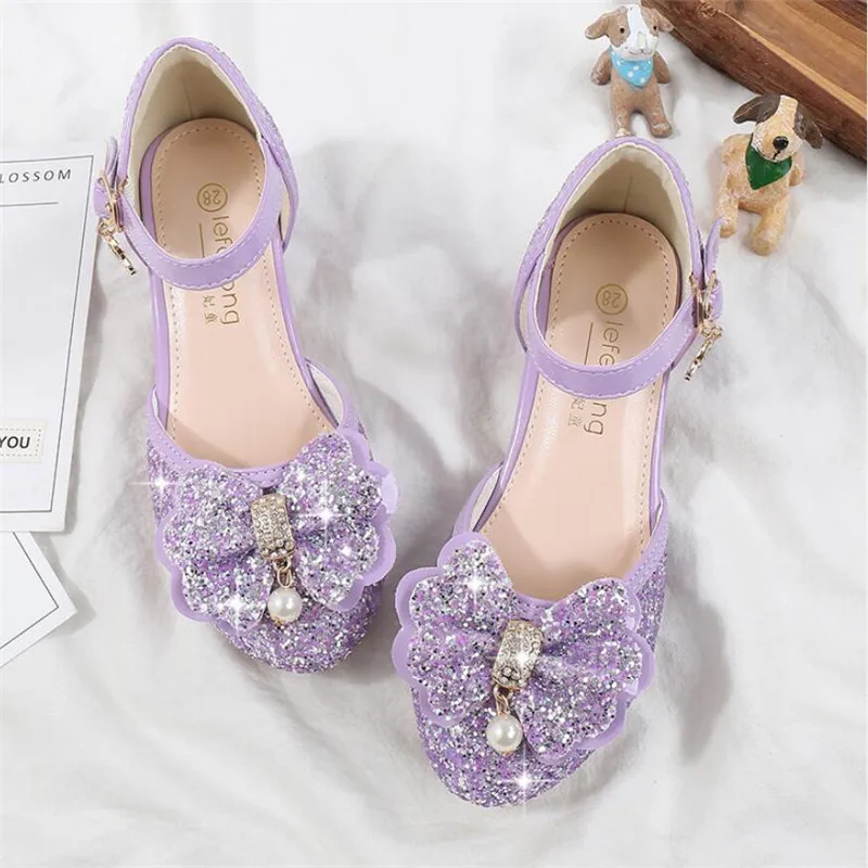 Детское платье принцессы с блестками босоножки для свадебного торжества девочек