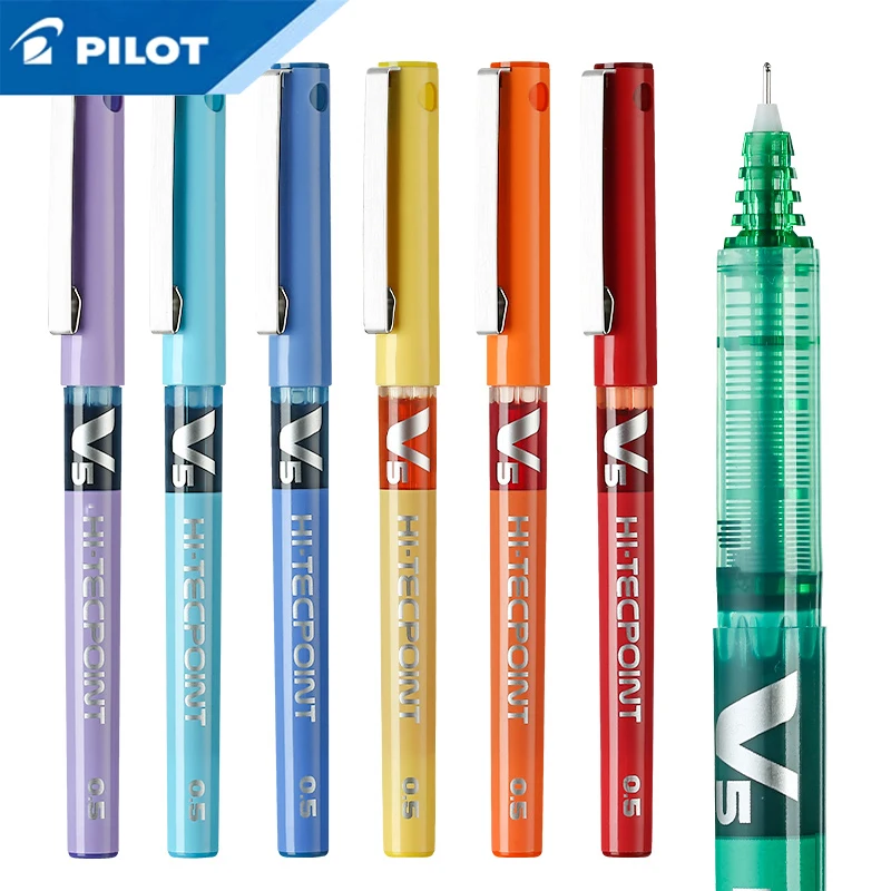 

12Pcs Japanese Pilot Liquid Ink Pens 0.5mm 12 colors available BX-V5 Standard Gel Pen Office and School Stationery