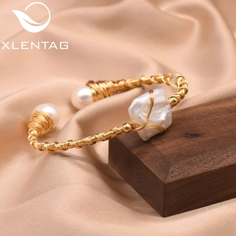 

XlentAg Natural Fresh Water Pearl Brangle For Women Girl Lovers' Fine Wedding Birthday Jewellery Pulseras Mujer Moda 2019 GB0183