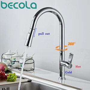 BECOLA Кухня кран 2 Функция носик Кухня смеситель кран для горячей и холодной воды раковина кран тянуть вниз водопроводные краны 8336