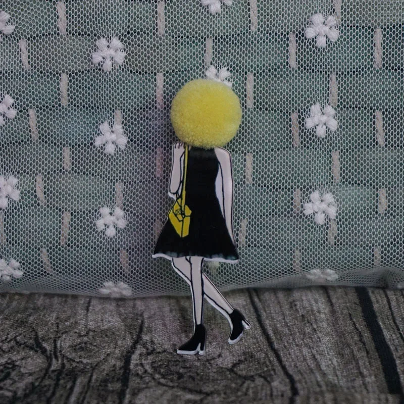 Милые Шерстяные брошь из шариков Значки для женщин | Украшения и аксессуары