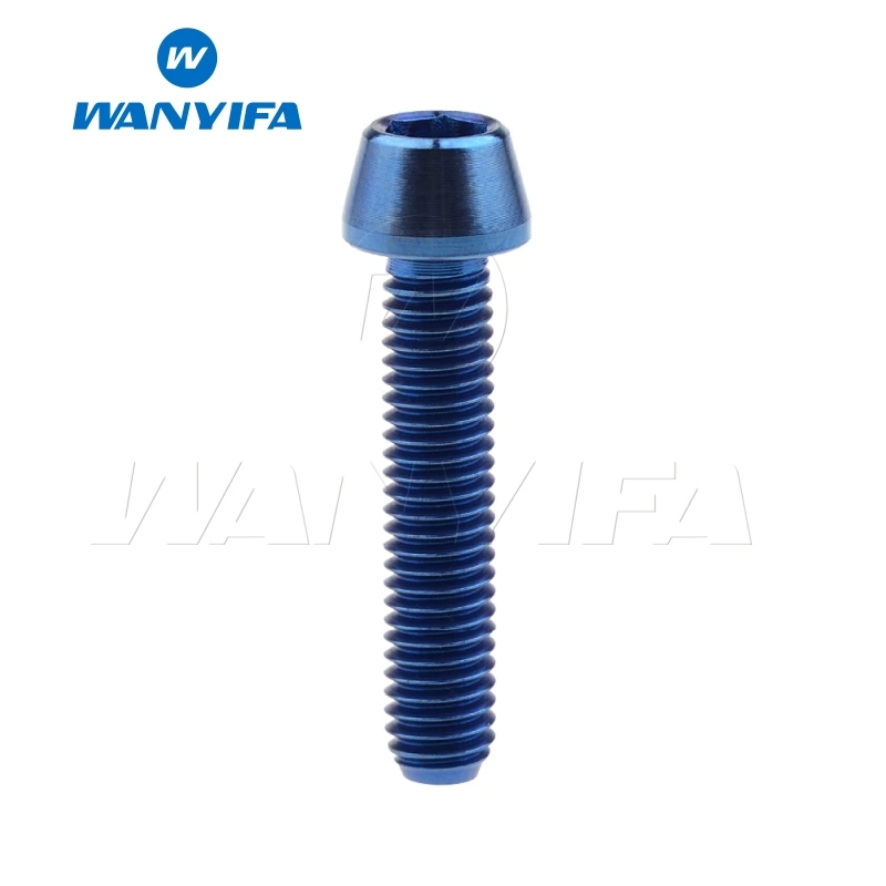 M5x25 Blue Wanyifa конус колпачки Винт С Титановым болтом M5x9 15, 16, 18, 20, 25 30 35, 40 45 50 55 60 мм для Велосипедный вынос руля велосипедный крепеж - Цвет: M5x25 Blue