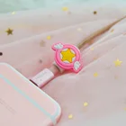 1 шт. Аниме Фигурка Card Captor Sakura линия наушника: защитная ячеистая и звездами, принт в виде крыльев, мини-кабель передачи данных Сакура клип новый