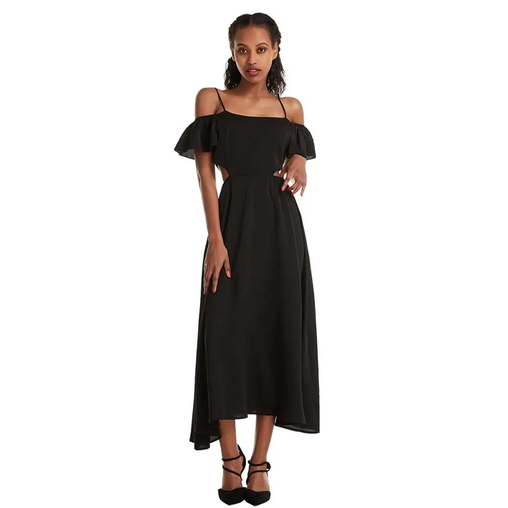 

Длинное платье с открытыми плечами, на бретелях, стиль бохо, элегантное женское платье с вырезом-лодочкой, плиссированное, свободное, для от...