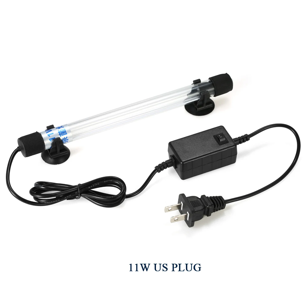 11W US Plug 13 Вт УФ-светильник для стерилизации, погружной ультрафиолетовый стерилизатор, дезинфекция воды, AC220-240V, светодиодный светильник для аквариума - Цвет: 11W US Plug