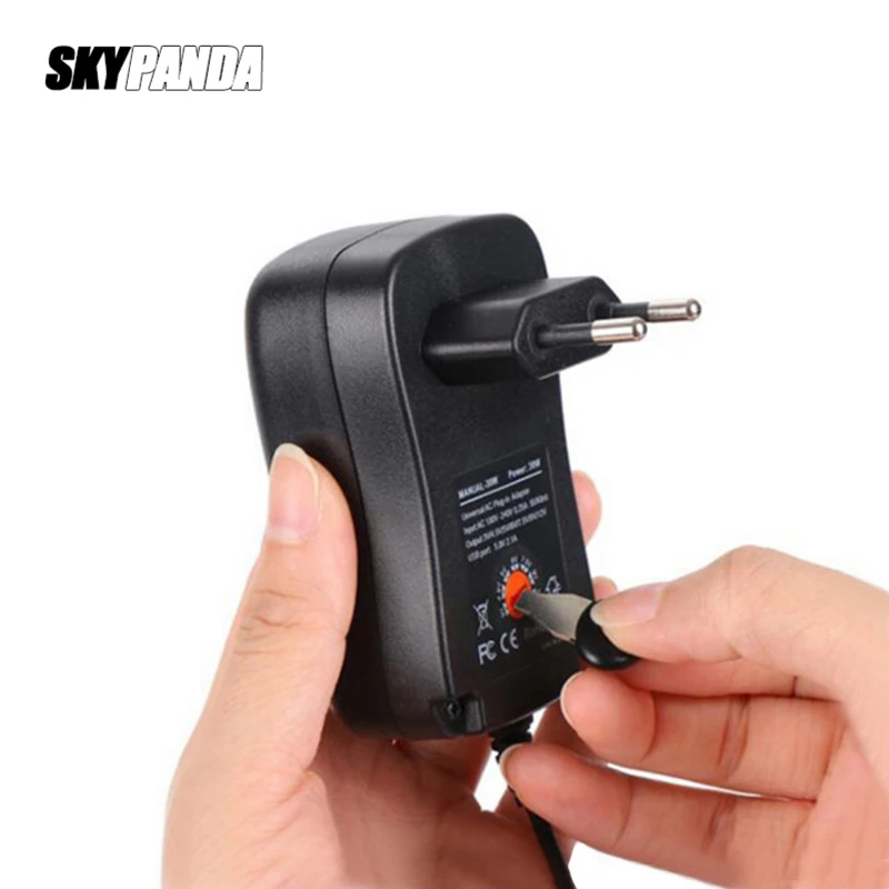 Регулируемый выходной источник питания постоянного тока 3-12 В 12 Вт с 6 вилками для