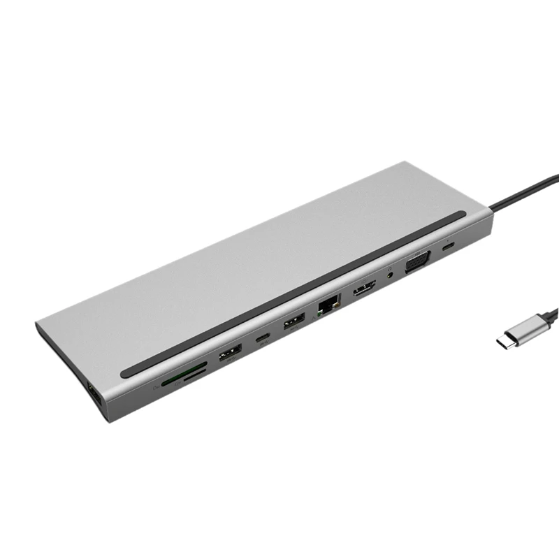 USB C концентратор для USB3.0 TF SD ридер HDMI VGA RJ45 3 5 аудио мини DP док станция MacBook Pro type 11