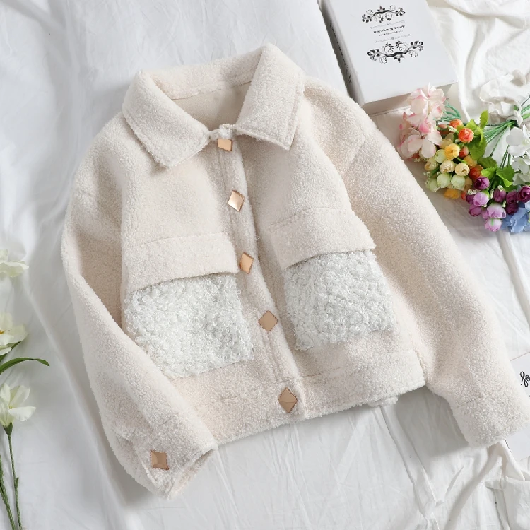 Зимнее женское пальто из овечьей шерсти новинка 2019 Корейская свободная и овечья