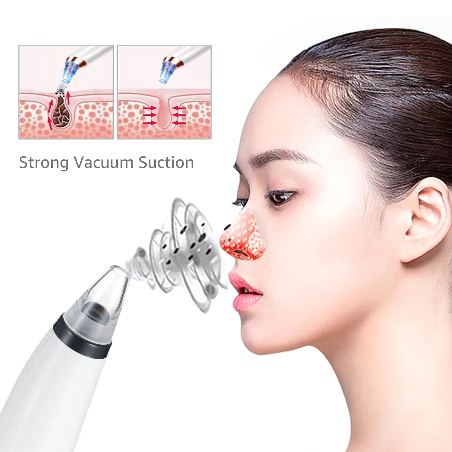 Vacuum Suction Facial Clean Pore Cleaner Nose Blackhead Remover Extractor Beatiful Tool with 6 Head for Women | Красота и здоровье
