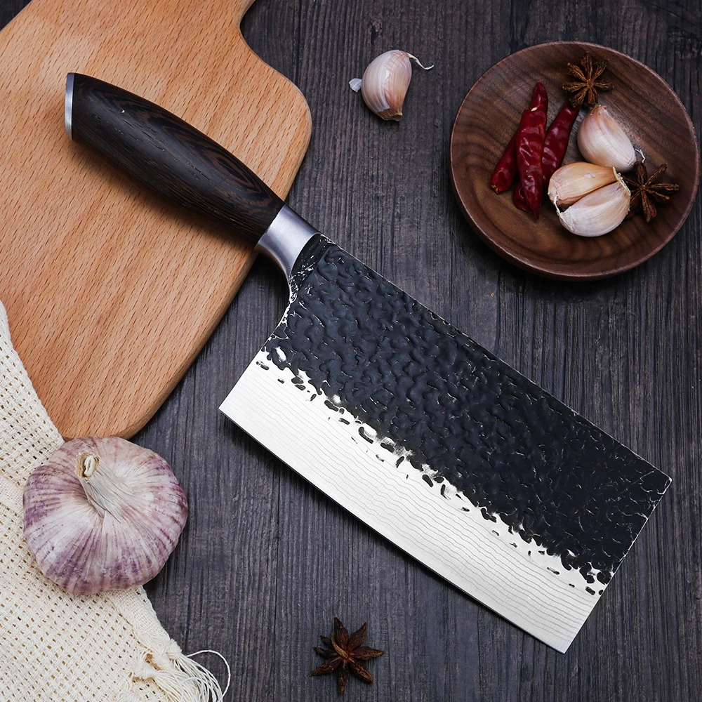 XYj 7 дюймов кованые Кухня Ножи ручной работы Нержавеющая сталь шеф повара