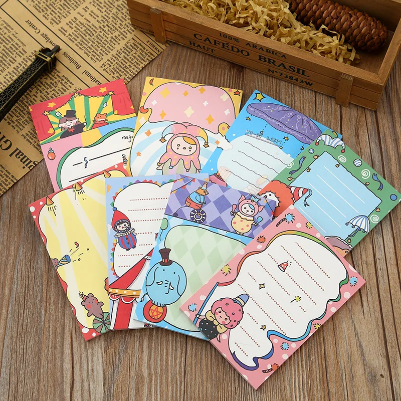 Wholesale Creative And Convenient Message Label Paper Crazy Circus Memo Pad Sheets Cute School Supplies Sticky Notes Notepad Tag