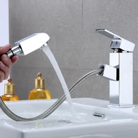 bathroom faucet tap 2 color pull out ceramic plate spool sink faucet basin washbasin tap bathroom accessories