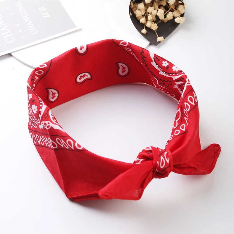 

Hip Hop 100% Cotton Bandana 55cm*55cm Square Scarf Bandana Men Black Bandanas Red Paisley Bandana Women Outdoor Neck Face Scarf