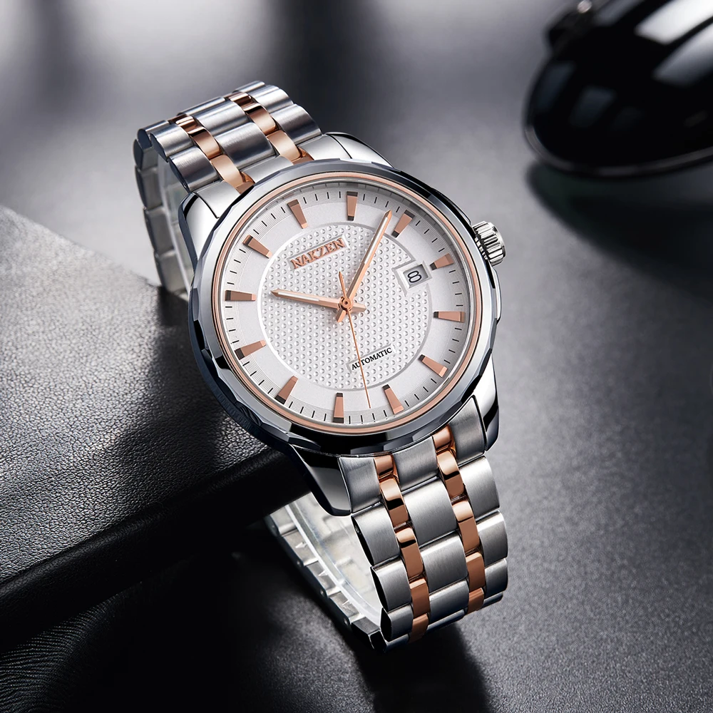 NAKZEN Мужские автоматические механические часы мужские деловые Япония t наручные