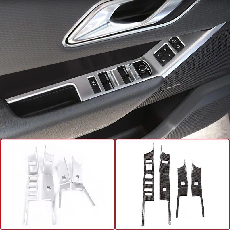 

ABS Chrome Car Window Glass Lift Switch Panel Cover Trim Sticker For Land Rover Range Rover Velar 2017 2018 Interior Accessories