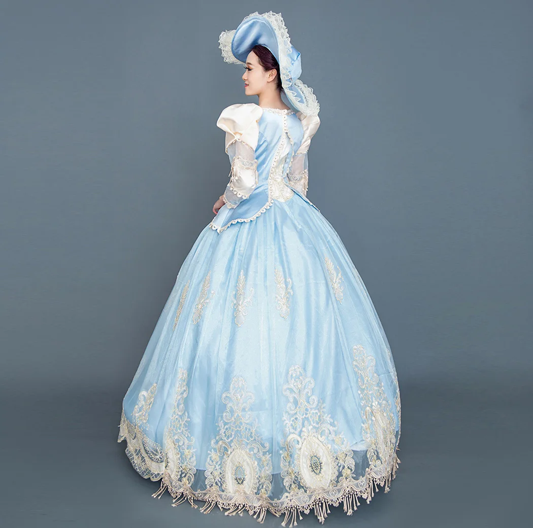 

Victorian Southern Belle Floral Fairytale Fancy Dress Maiden Princess Ball Gown Theater Costume