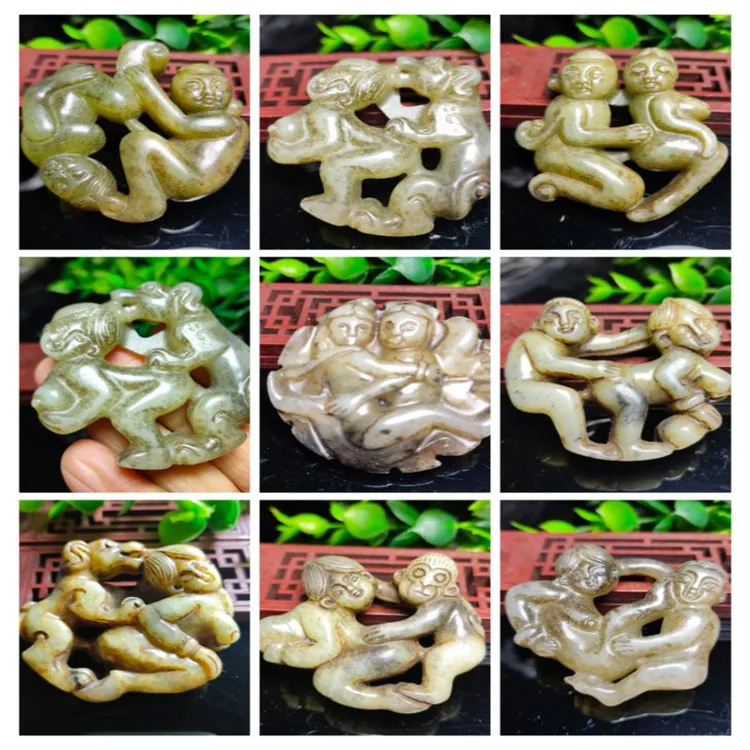 

Antiques miscellaneous crafts Xiuyu old high antique hollow jade pendant