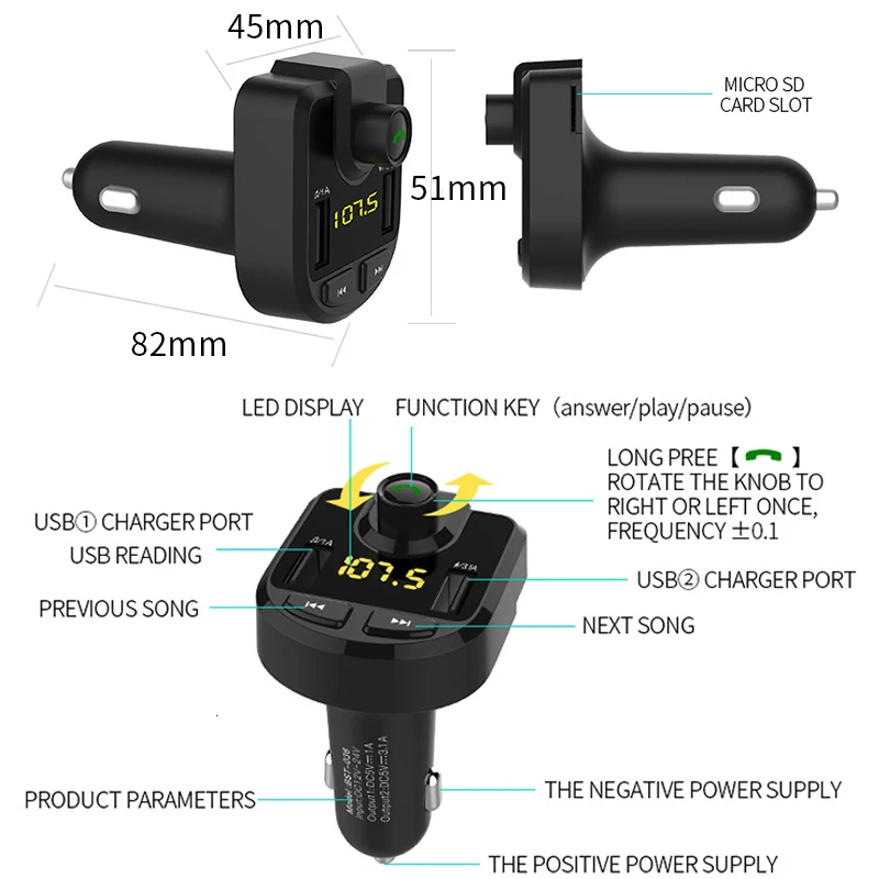 3.4A многофункциональный MP3 плеер Bluetooth приемник без потерь Музыкальный
