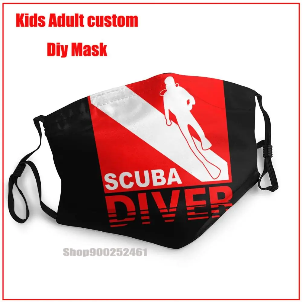 

Scuba Diver Diving DIY mascarilla reutilizable washable mask face mask reusable mask pm2.5 funny pattem print grimace ghost