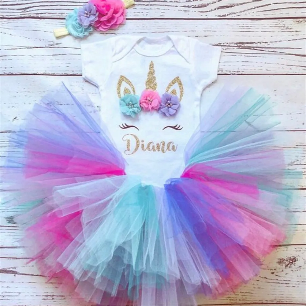 Изготовленный на заказ день рождения с изображением единорога одежда название