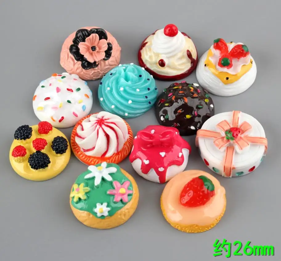 Оптовая продажа! Плоская задняя часть Kawaii Кабошон из смолы поддельные