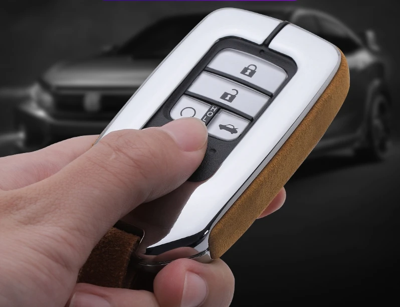 Автомобильный замшевый кожаный чехол для ключей карман на цепочке Honda Accord Civic CRV