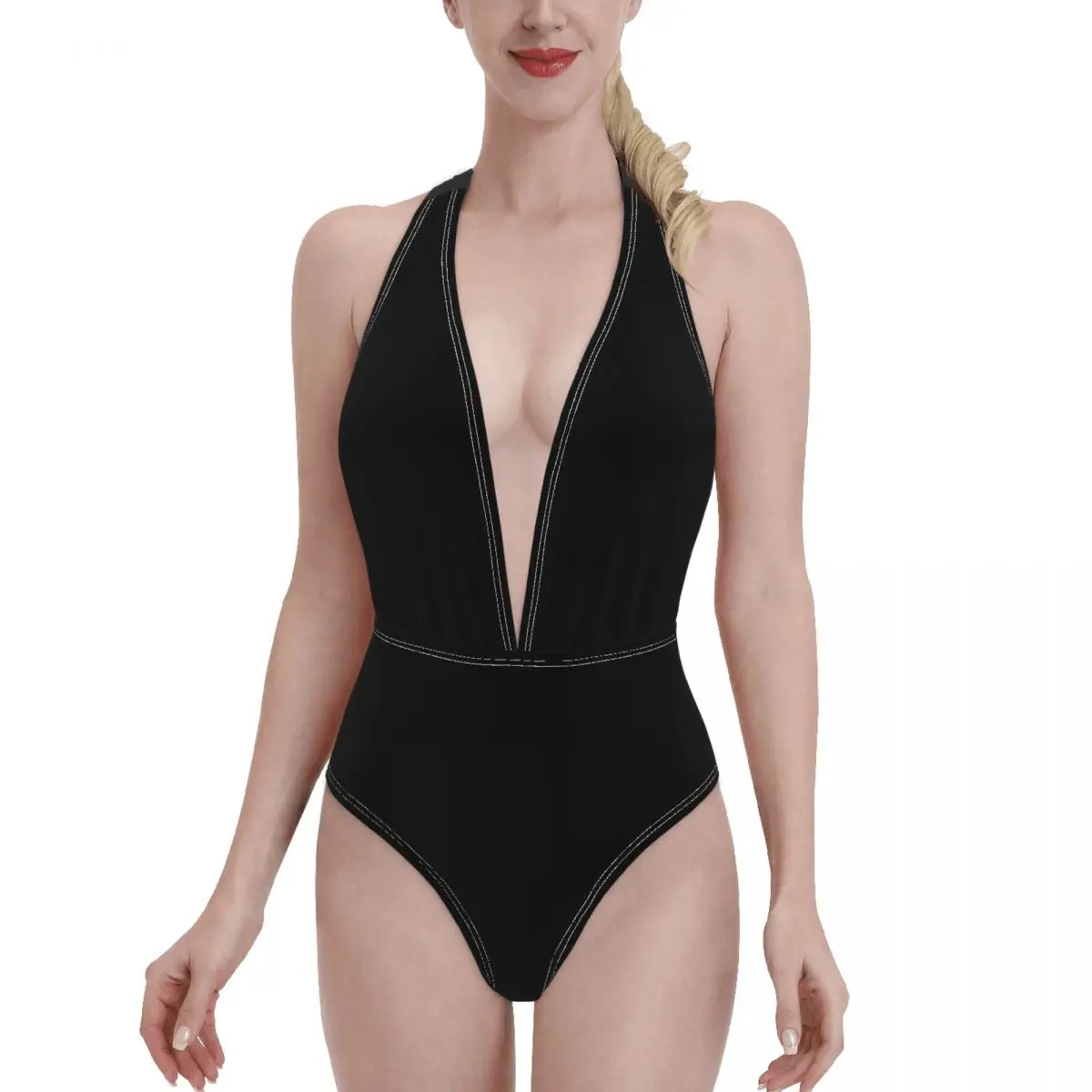 

Ladies Swimsuit Sexy Bikini Summer Ladies Deep V Neck One-piece Swimsuit Bikini One-piece Swimsuit Ladies Swimsuit