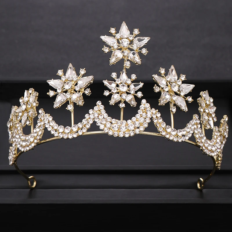 AiliBride барокко Стразы Кристалл Королева короны для свадебной вечеринки золото