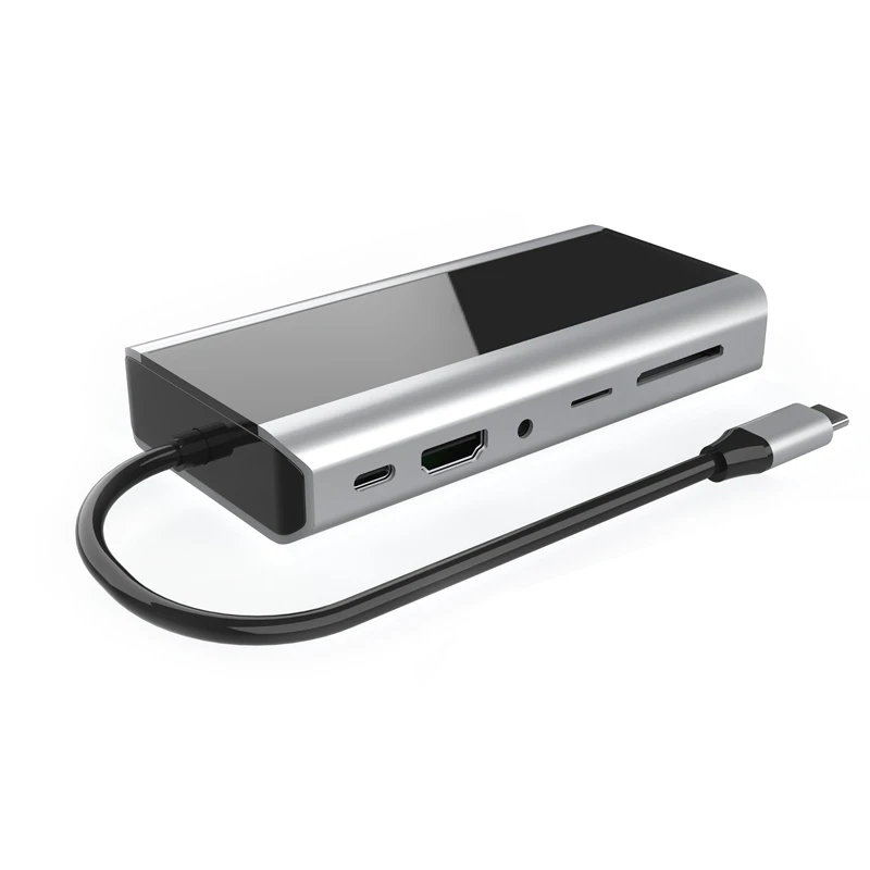 

Концентратор USB C 4K 13 в 1 Тип C на USB 2,0 HDMI VGA PD SD карта аудио порт Dock Splitter HUB для