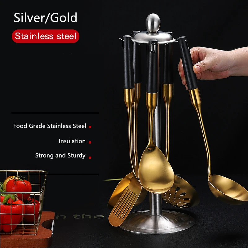 

Nordic Ins Household Stainless Steel Spatula Kitchenware Set Cooking Spatula Cooking Spoon Soup Spoon Kitchen Utensils Gift