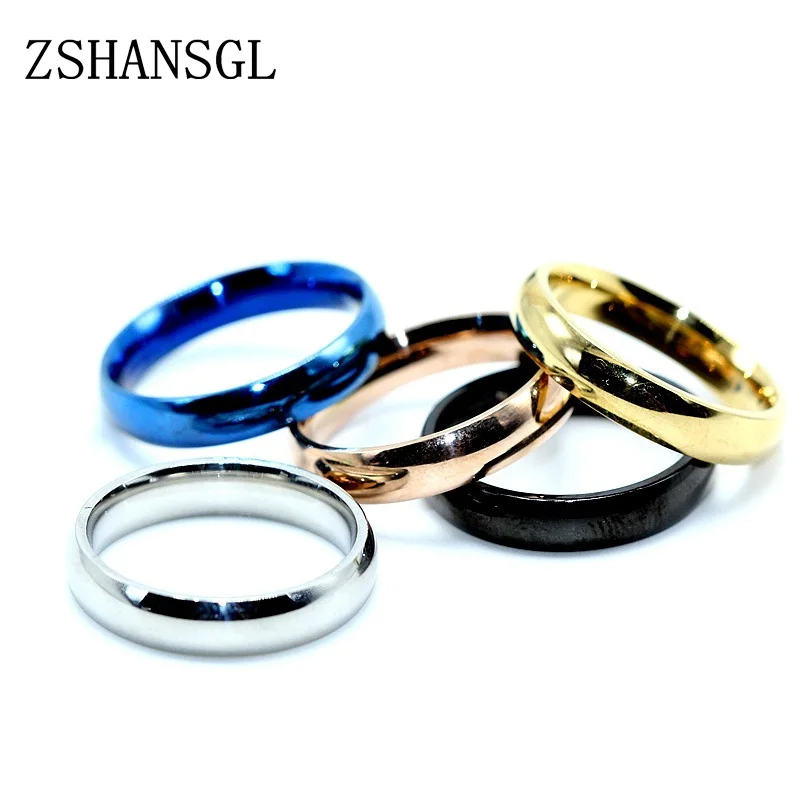 Кольца из титановой стали для мужчин и женщин гладкие простые матовые