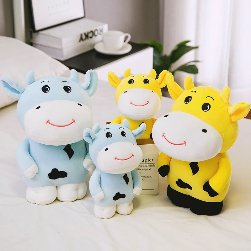 

2020 New 5 Colors Plush Cow Toy Kawaii Cattle Plush Stuffed Animals Cattle Soft Doll Kids Toys Baby Birthday Gift for Children