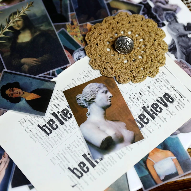 60 шт./компл. винтажный художественный музей Vellum бумажная наклейка для творчества