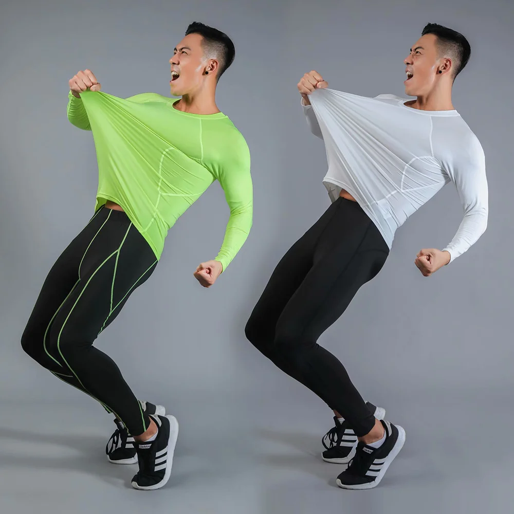 Mens Sportswear 2 pieces Workout Running Fitness Clothing Suit Sets Sports Active Mans Suits Men Exercise | Спорт и развлечения