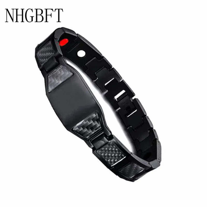 Браслеты NHGBFT мужские из углеродного волокна магнитные браслеты нержавеющей