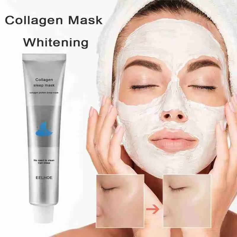 

Collagen Sleeping Mask Cream Anti-aging Repair Masks Pores Cream Sleeping Mask Hydrating Fine Collagen Moisturizing F3X4