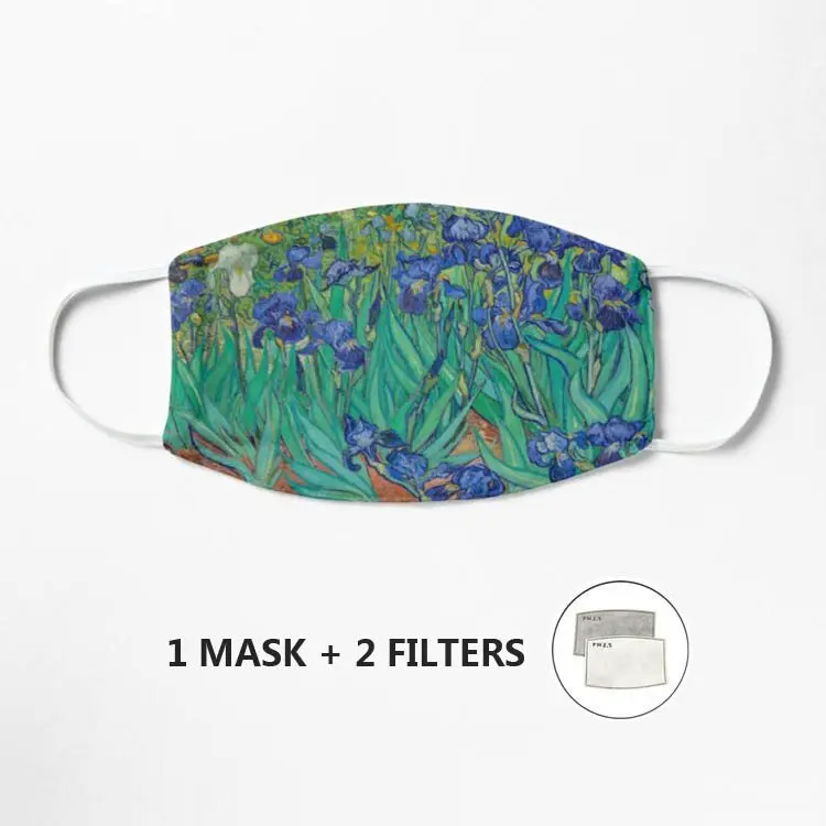 

Маска с рисунком Irises - Van Gogh, маска для лица, многоразовая маска