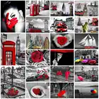 5D алмазная вышивка Пейзаж Алмазов Мозаика Цветочные картины стразами Алмаз полная выкладка Красный и Черный Серии