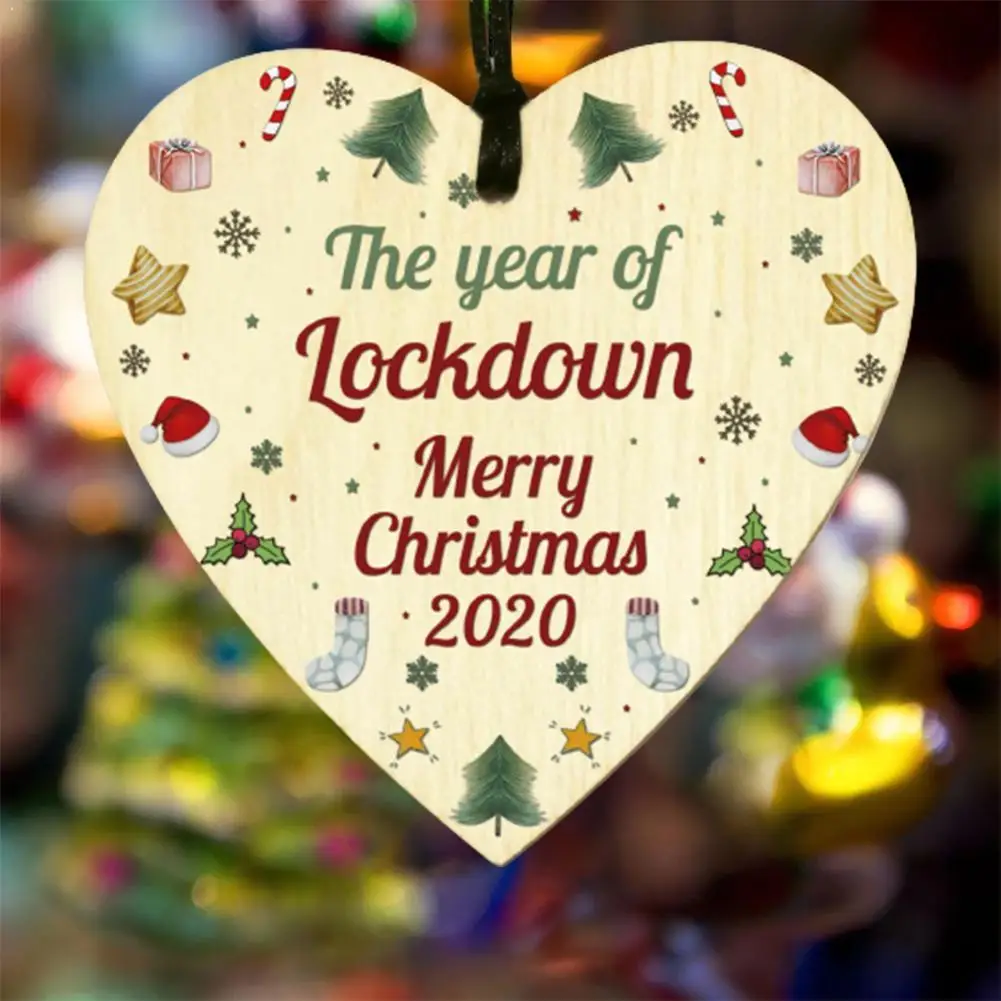 

Christmas Tree Hanging Pendant Ornaments DIY Wooden Decorations Christmas Round Home Shape Heart Year New Party C8U9