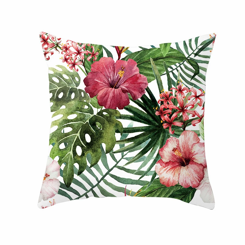 

Nordic Decorative Home Cushion Cover For Sofa Pillowcase Case Seat Car Pillowcase Tropical Plants Pillow Covers 45x45CM