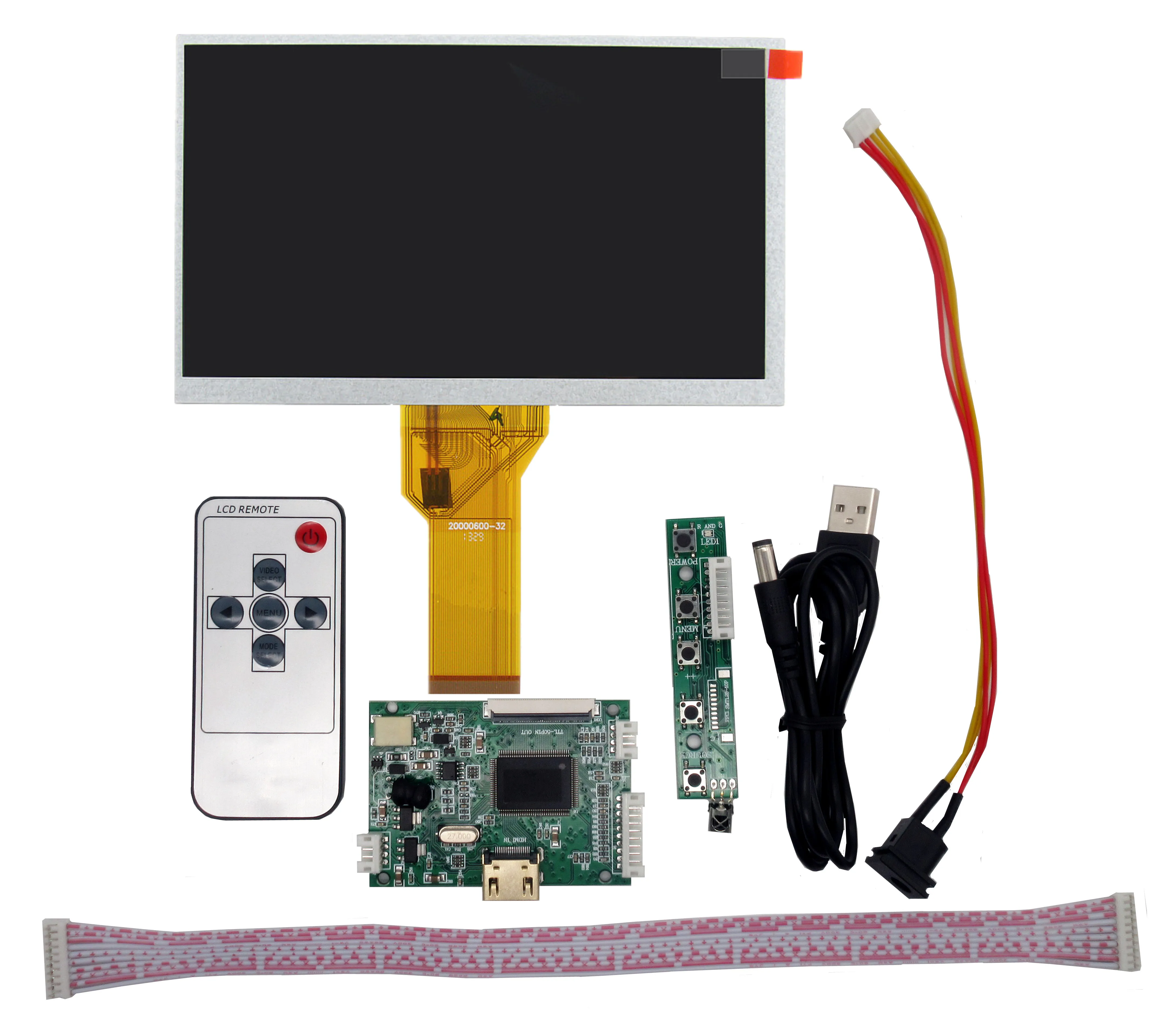 

7 Inch LCD Screen Display Monitor With HDMI-Compatible Driver Control Board For Raspberry Pi Banana/Orange Pi Mini Computer