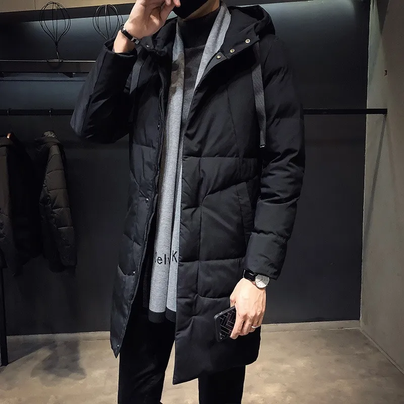 Модная зимняя куртка мужская длинная толстая теплая парка пальто для мужчин s