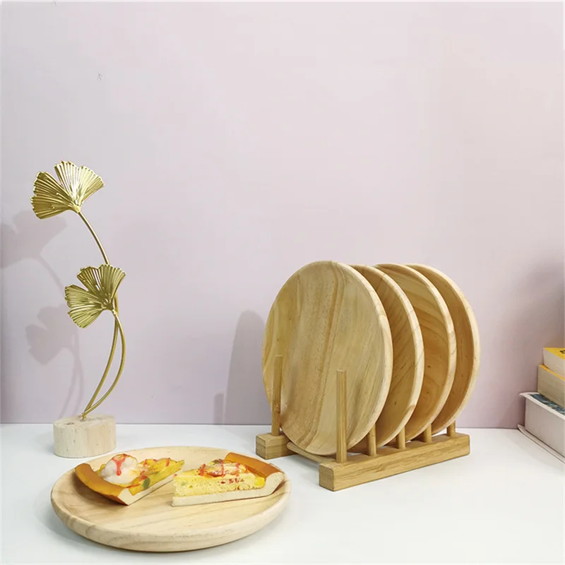10 5 см буковая круглая плитка для хлеба блюдо фруктов салатов овощей еды|Блюдца и