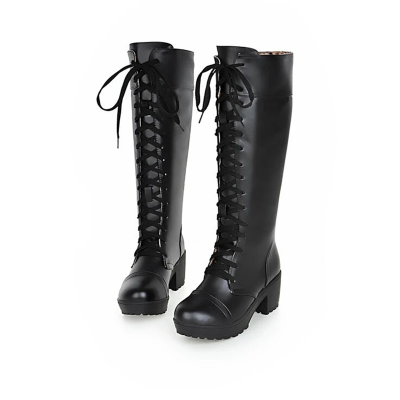 knee high boots cuissarde femme thigh ladies winter white women shoes bottines buty zimowe damskie heels platform botas de mujer free global shipping
