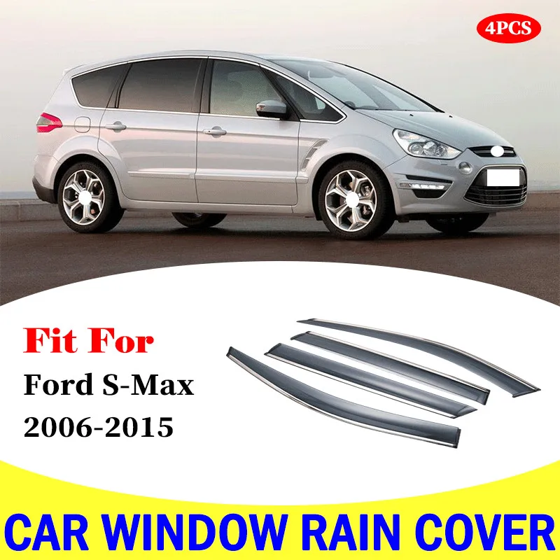 FOR Ford S-MAX smax 2006-2015 window visor car rain shield deflectors awning trim cover exterior rain cover car accessories