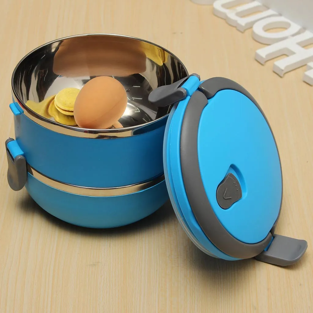 

2-Layer Stainless Steel Insulated lunch Box Lunch Food Picnic Container Box