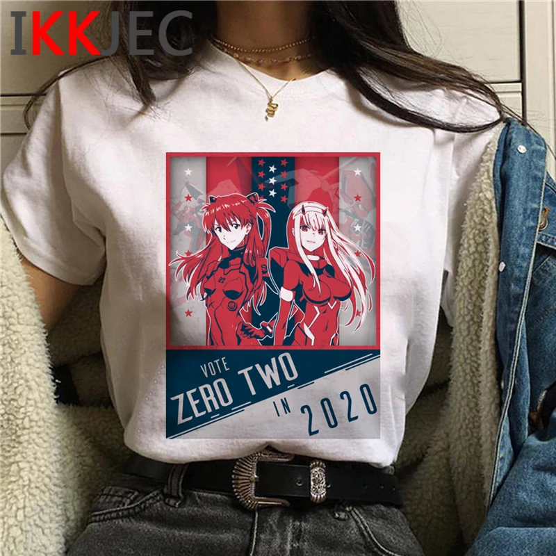 

Darling в Franxx ноль комплект одежда из двух предметов мужские куртки с капюшоном и принтом для девочек; Корейский одежда для пар футболка tumblr Топ...